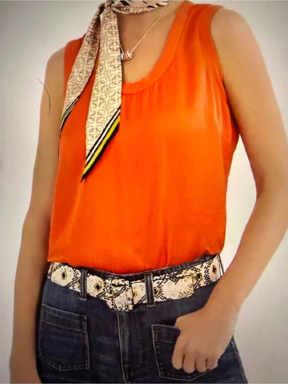 Cabi Slither Belt Animal Print & Black Belt Size M